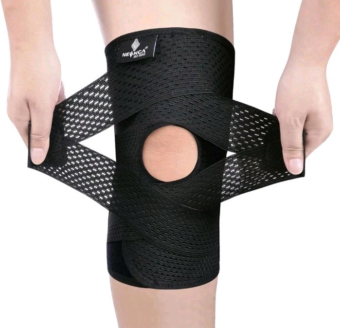 NEENCA Adjustable Knee Brace with Side Stabilizers & Air Mesh Fabric XXL