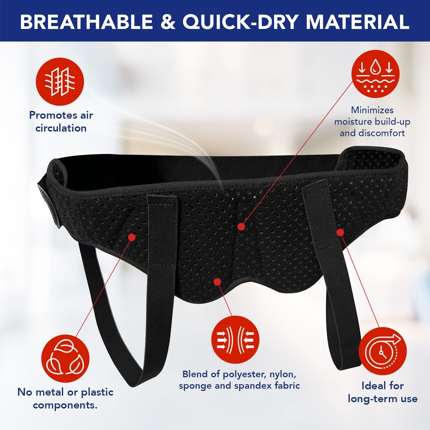 Men Inguinal Hernia Support Belt Double Groin Hernia Pain Relief Truss Brace Med