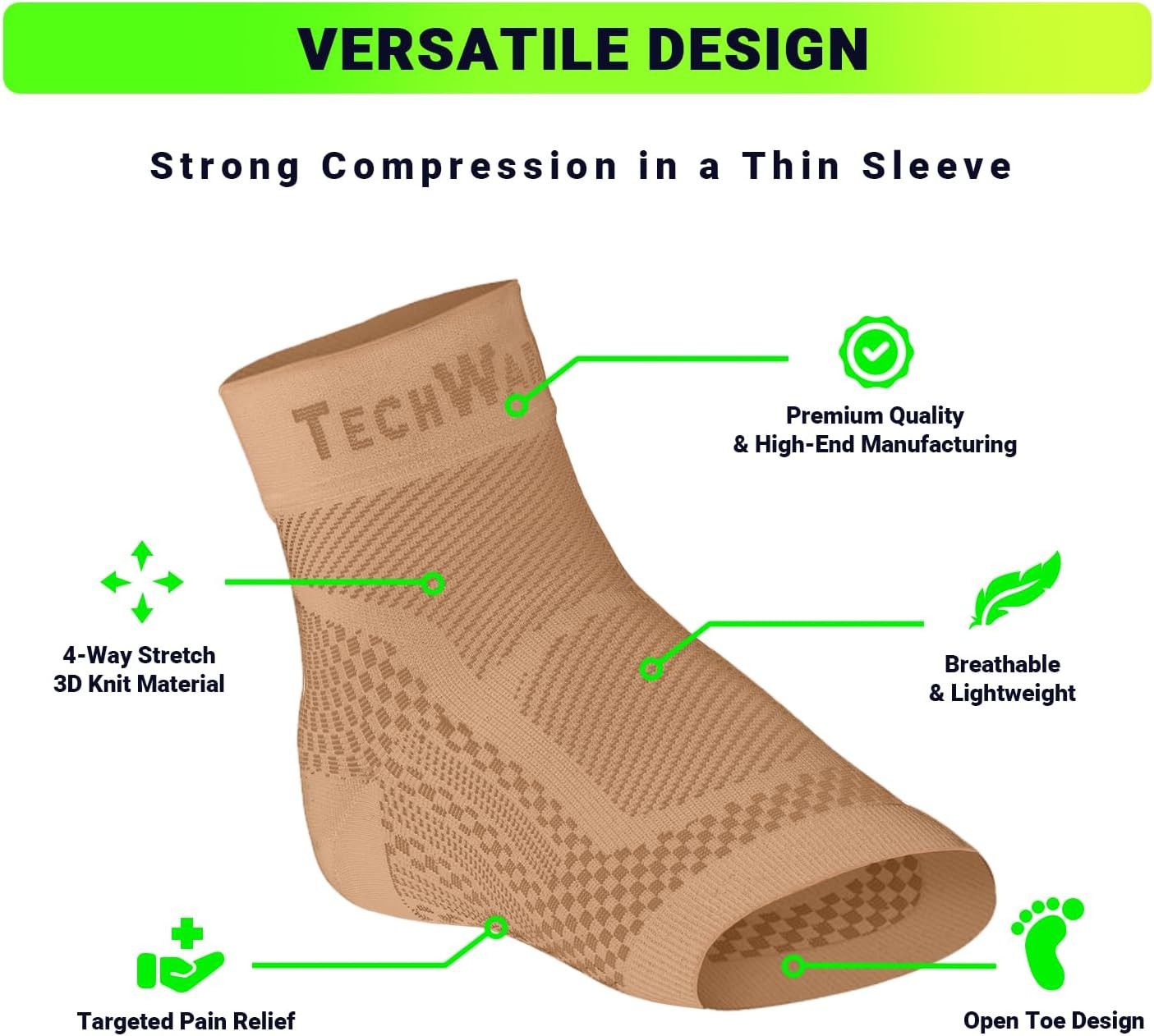 Ankle Brace Compression Sleeve – Plantar Fasciitis Sock. Relieves Achilles Tendo