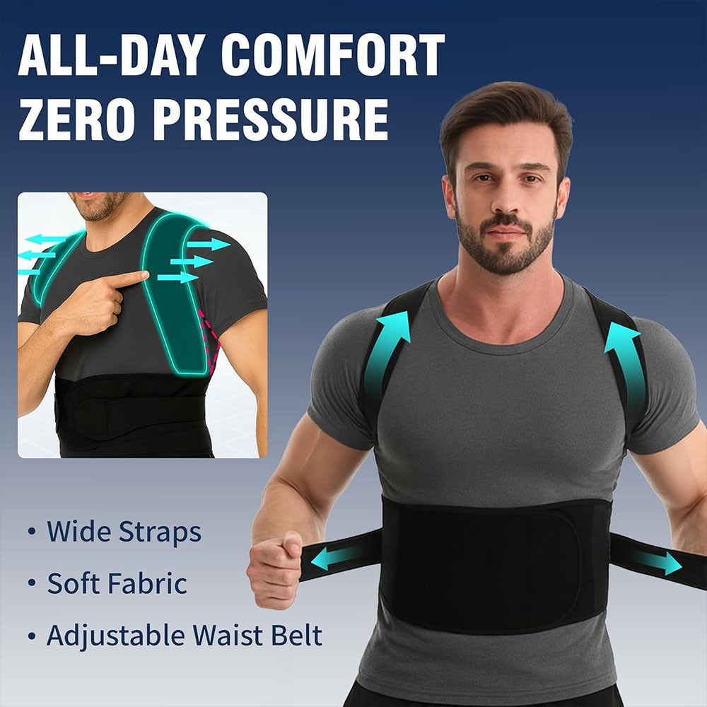 Posture Corrector Back Support for Men and Women Relieve Mid and Full Back Spine