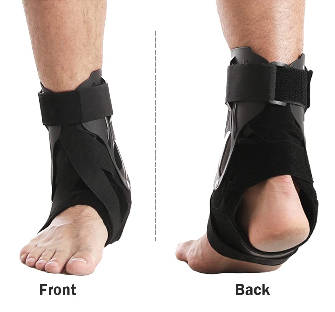 Black Ankle Brace Support Compression Stabilizer Pain Relief Foot Lace Up Wrap X