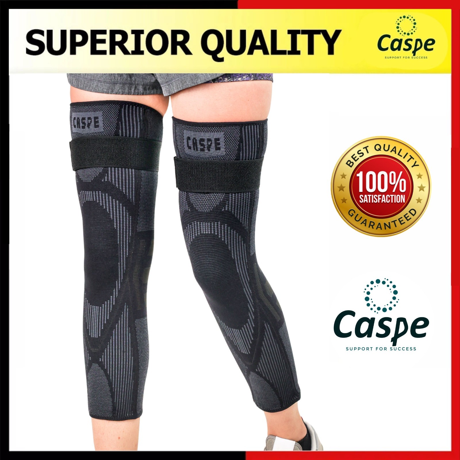 Caspe Leg Sleeve Workout & Sports Non Slip Thigh Knee Calf Support for Men Women