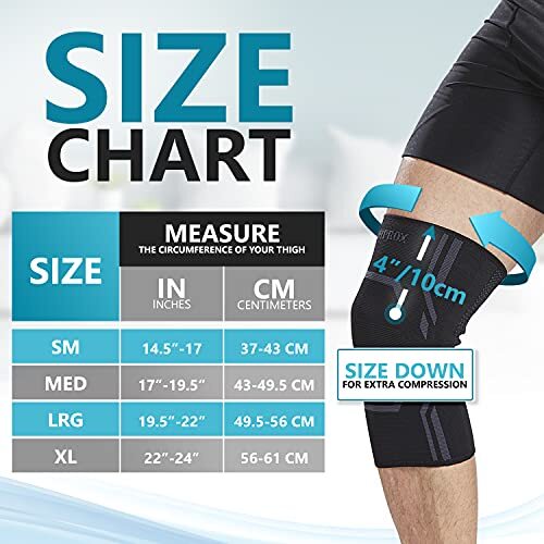 Knee Compression Sleeve for Men and Women, Knee Support Brace, Medium,2 Pack