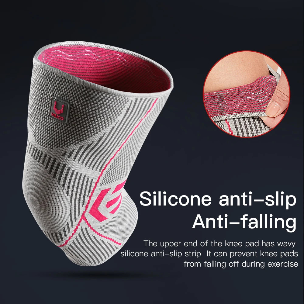 Professional Knee Support Compression Knee Sleeve Anti Slip Silicone Knee Braces