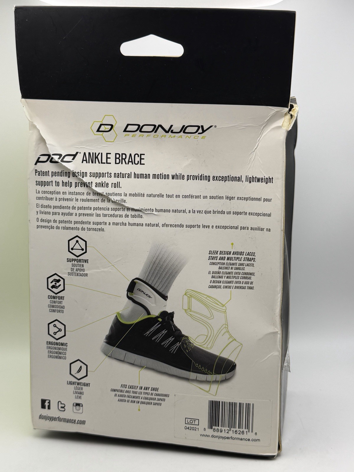 DonJoy Performance Pod Ankle Support Brace SMALL / RIGHT / WHITE
