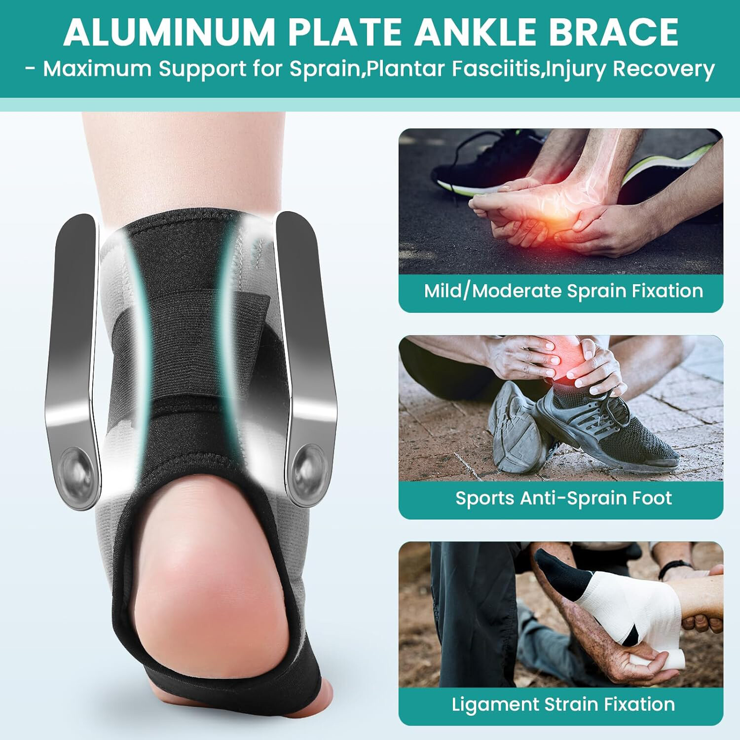 Ankle Stabilizer Brace Support Rotatable Tendon Plantar Fasciitis Pain Relief
