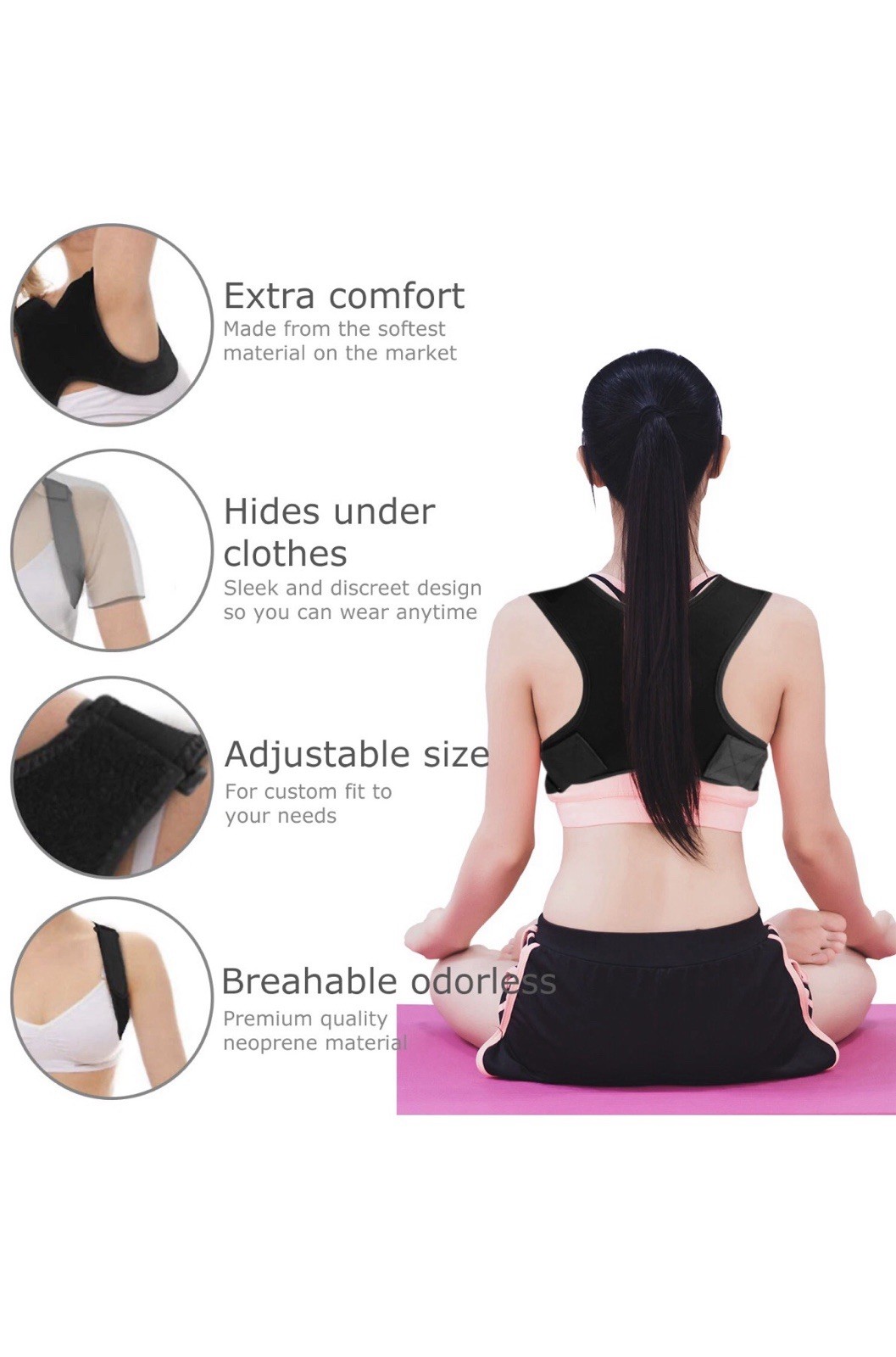 Posture Correcter Men Women Back Support Belt Fix Pain Relief Posture Corrector