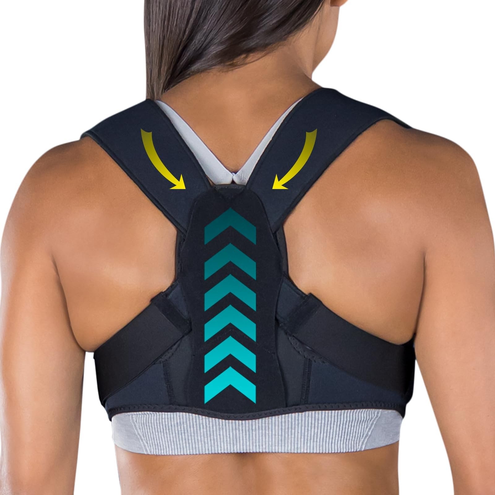 Vive Posture Corrector for Women & Men – Upper Back Brace Universal, Black