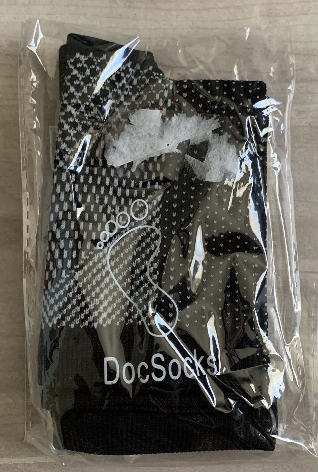 Doc Socks Compression Sleeves Open Toes 1 pair Black & White NEW