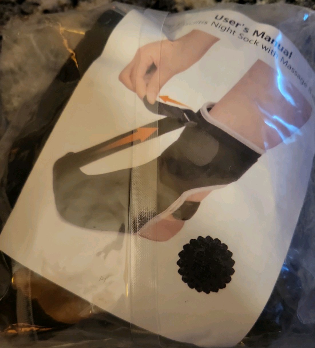 Planter Fasciitis Night Sock With Massage Ball Size Medium
