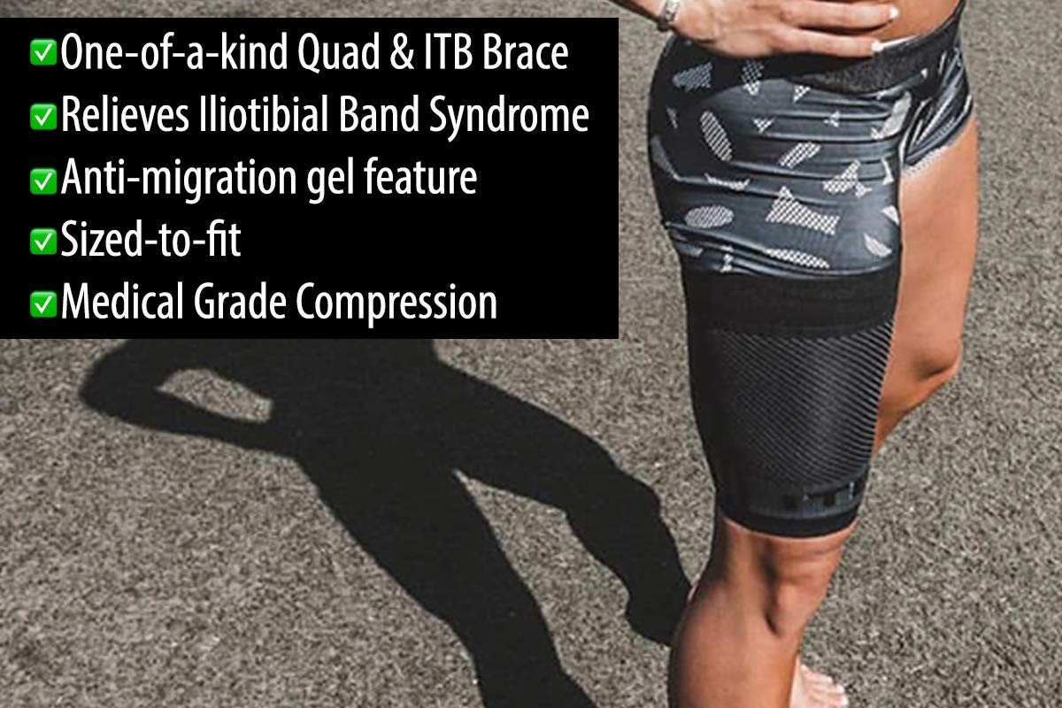 OrthoSleeve Thigh Quad Iliotibial Band Brace (Size: M) for thigh pain, hamstring