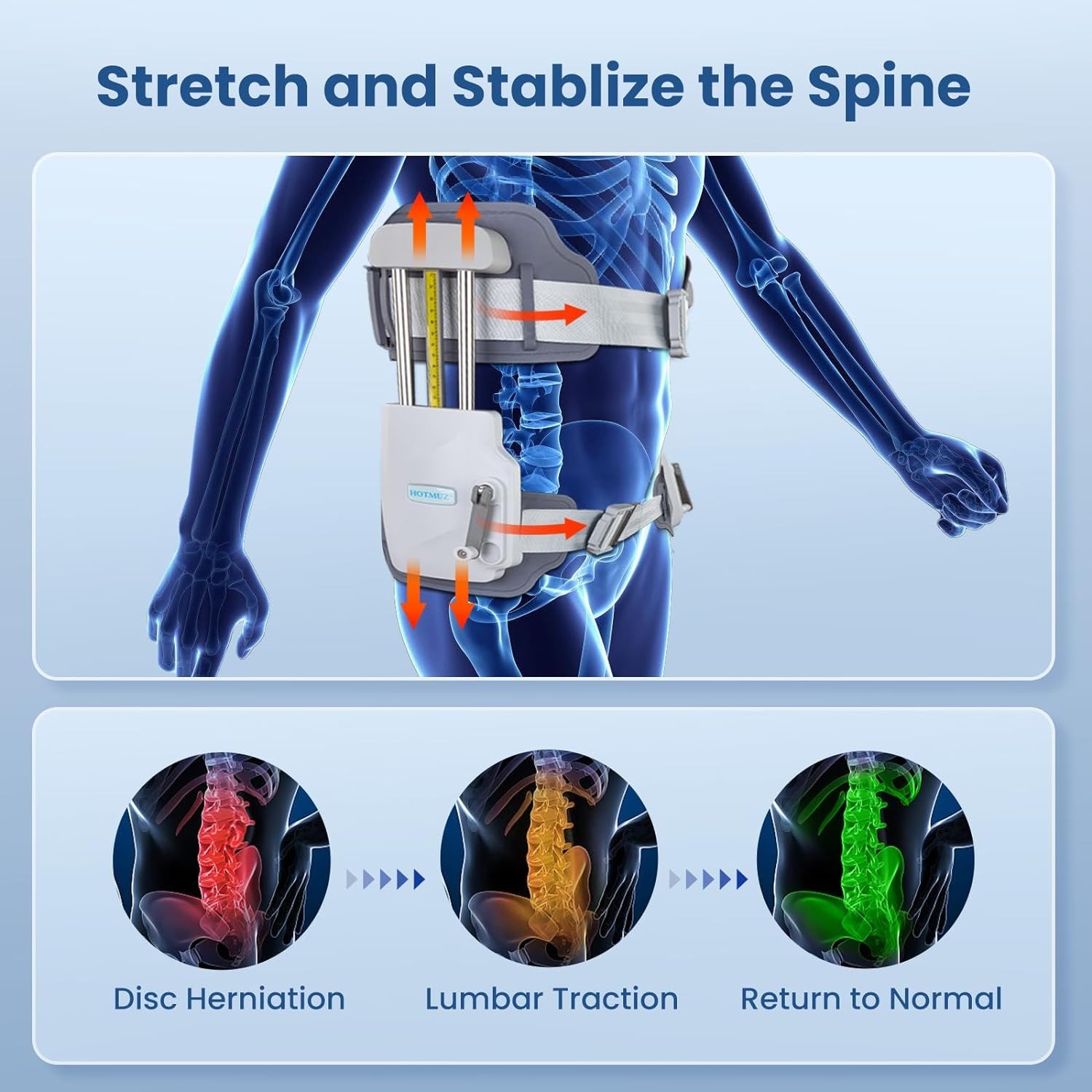 Spinal Decompression Belt Manual Lumbar Traction Device
