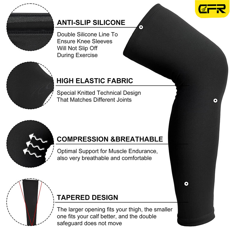 Full Leg Knee Sleeve Support Compression Brace Running Pain Relief Men Women US