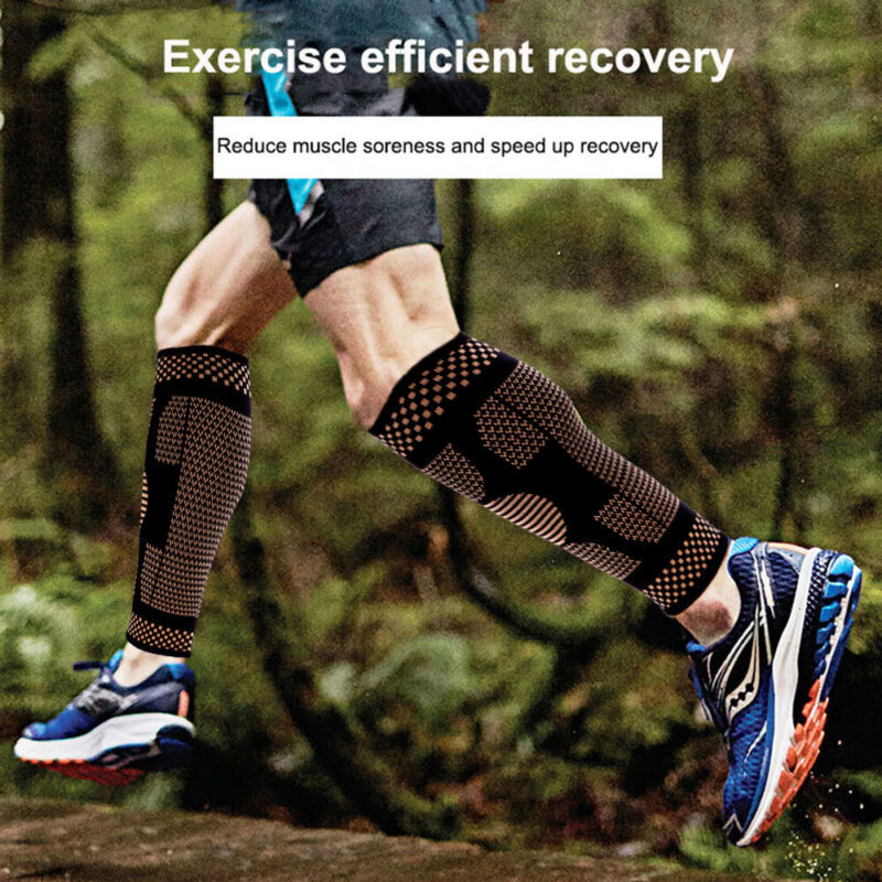 Copper Calf Support Brace Shin Splint Compression Sleeve Leg Wrap for Men Women