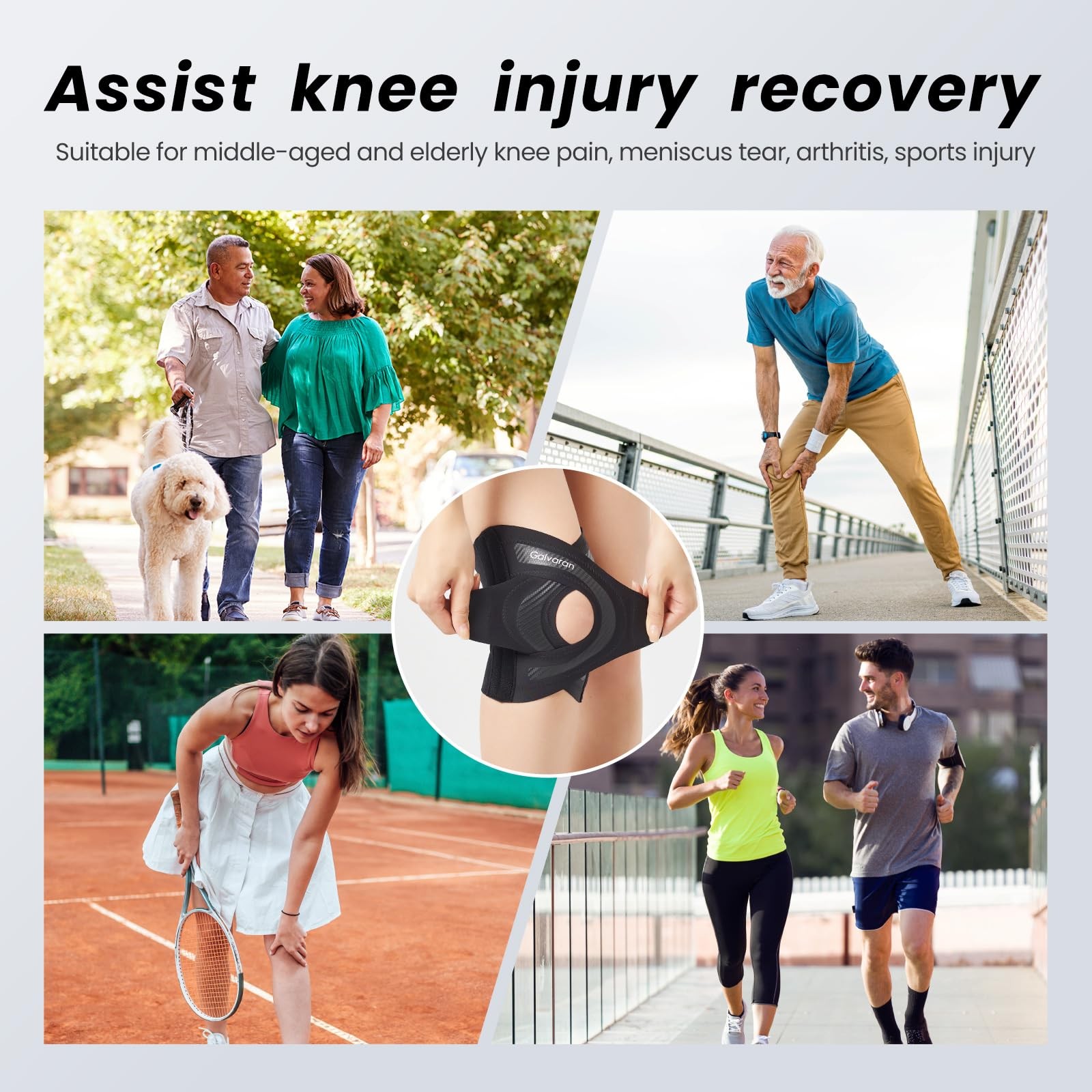 Knee Brace with Side Stabilizers Adjustable Support for Pain Relief Medium