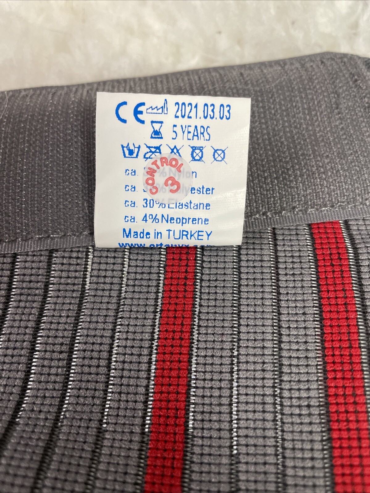 ORTONYX KB724 Gray Red Ergonomic Design Lumbar Support Belt Size XXL