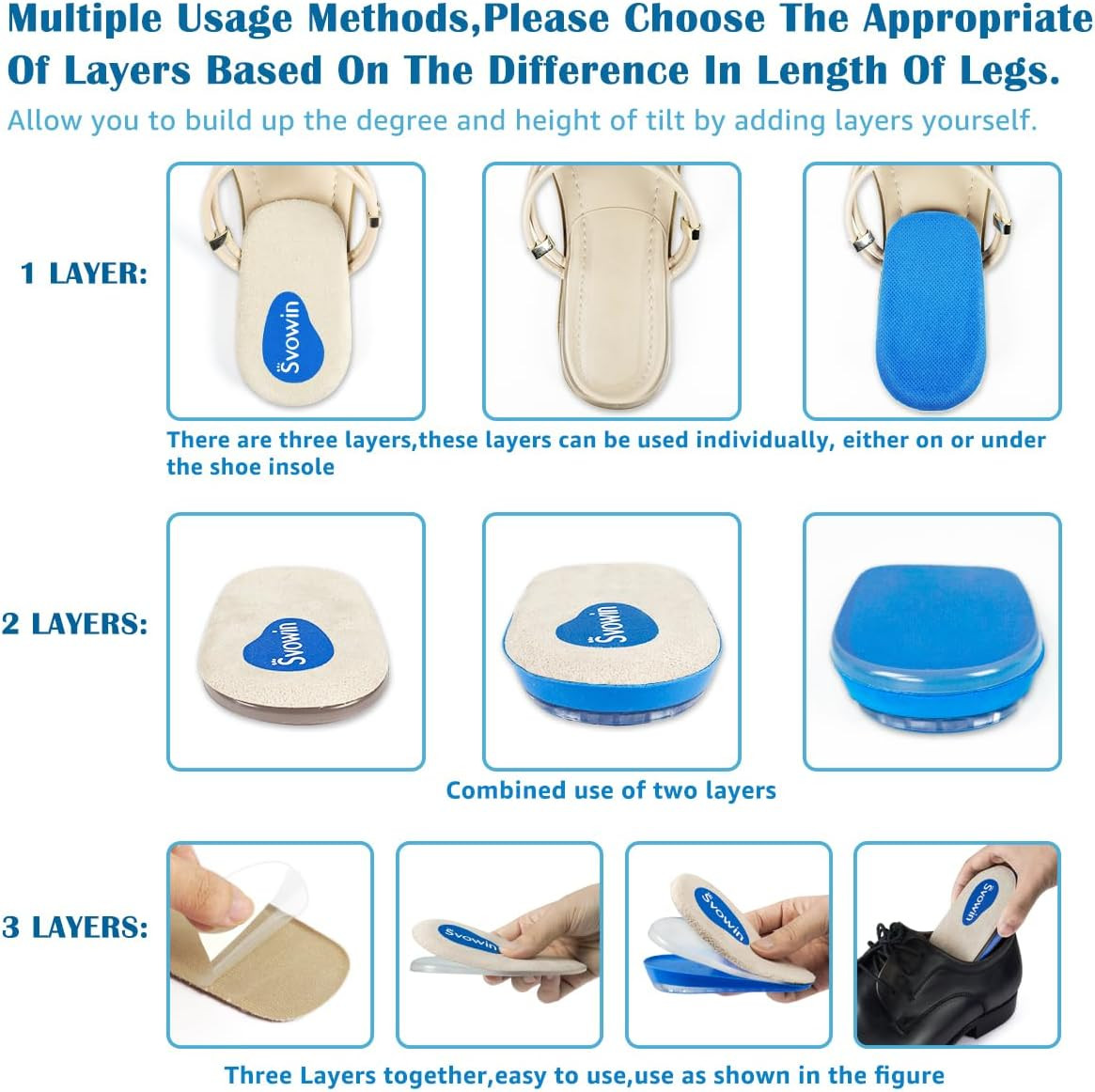 3 Layers Adjustable Orthopedic Heel Wedge Lift for Leg Length Discrepancies