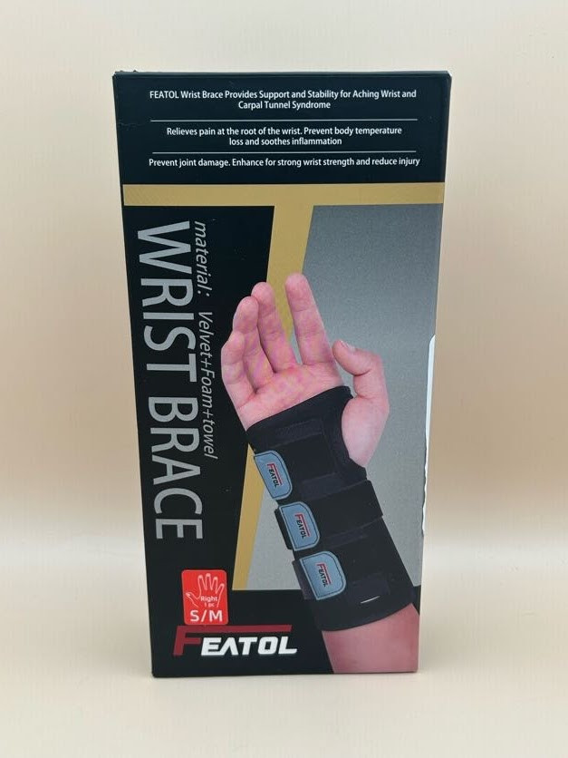 NEW! NIB FEATOL wrist brace S/M Small Medium Right Hand Carpal Tunnel Syndrom