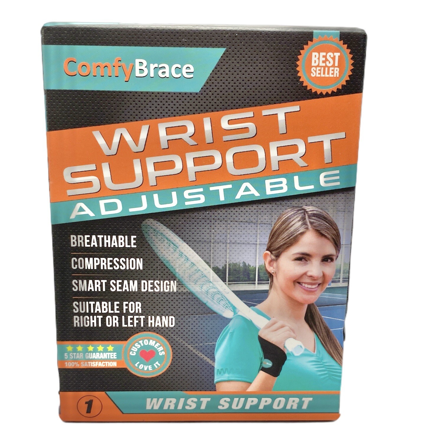 Comfy Brace-Premium Lined Adjustable Wrist Support/Compression NIB Free Shippin