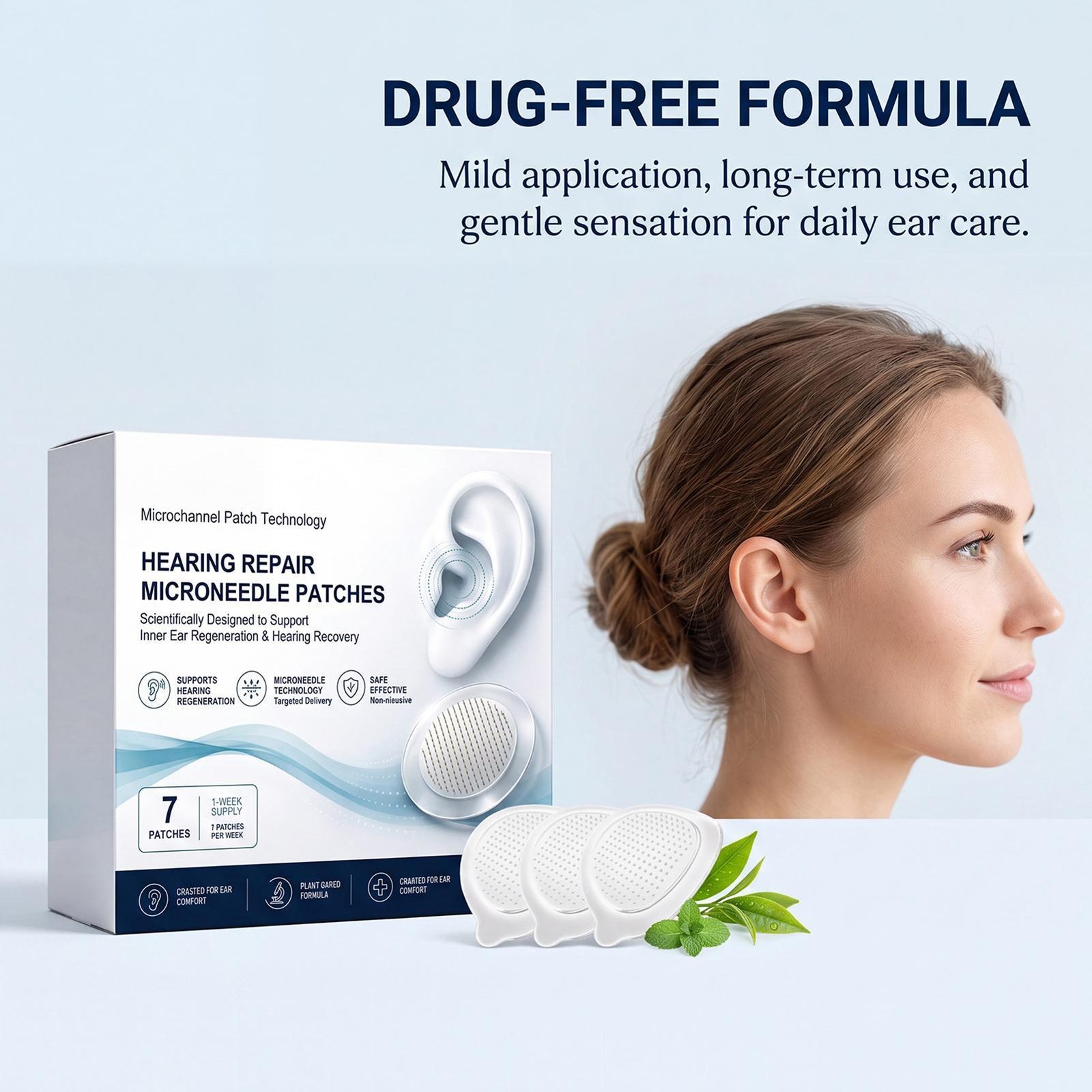 Hearing Repair Microneedle Patch 7-Piece Natural Fast-Acting Soothing Nourishing