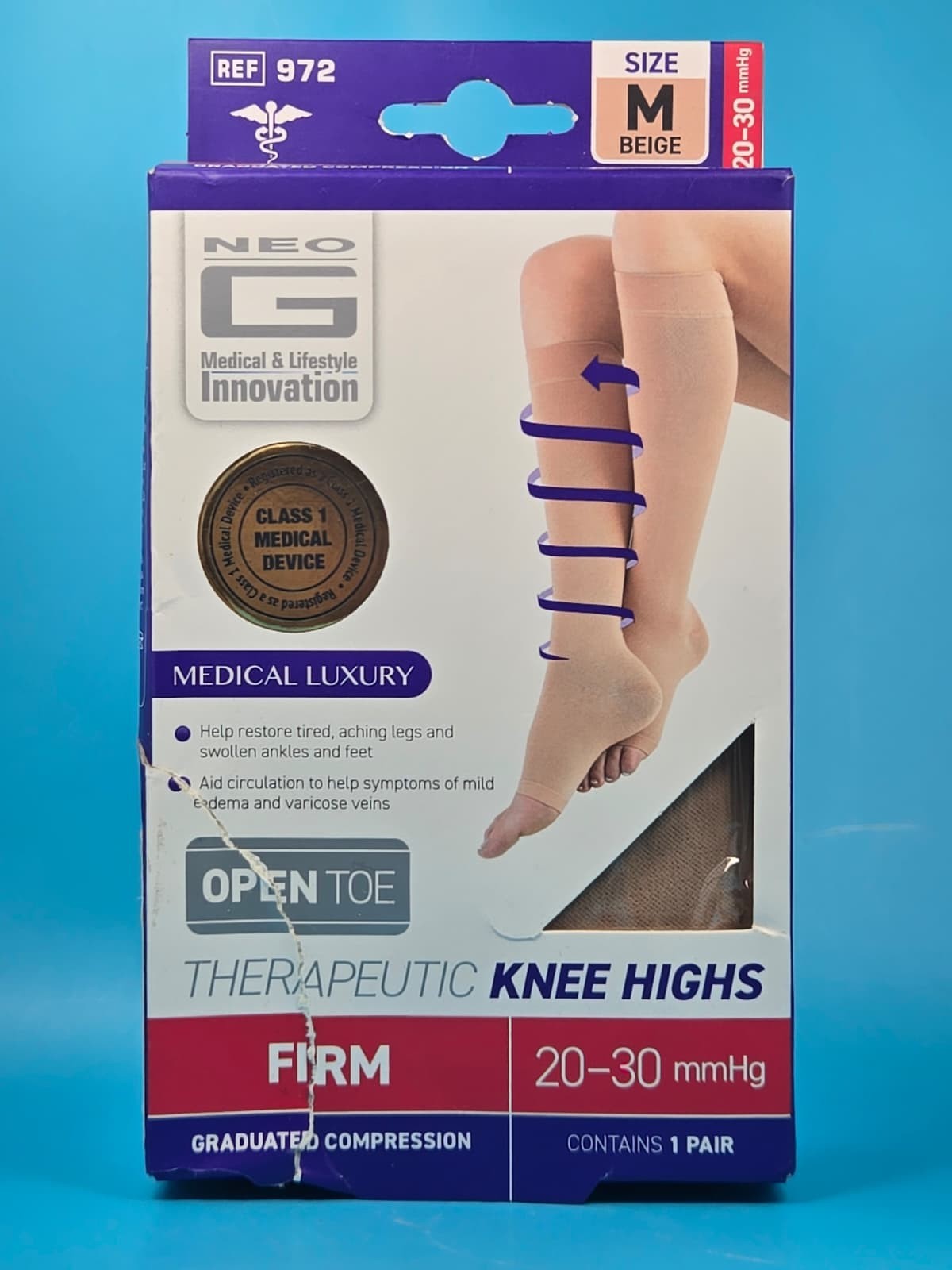 Neo G Knee High Therapeutic Compression Socks Firm 20-30mmHg Size M