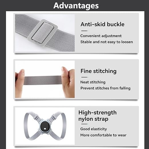 Smart Electric Posture Corrector Back Brace USB Rechargeable Vibration Sensor
