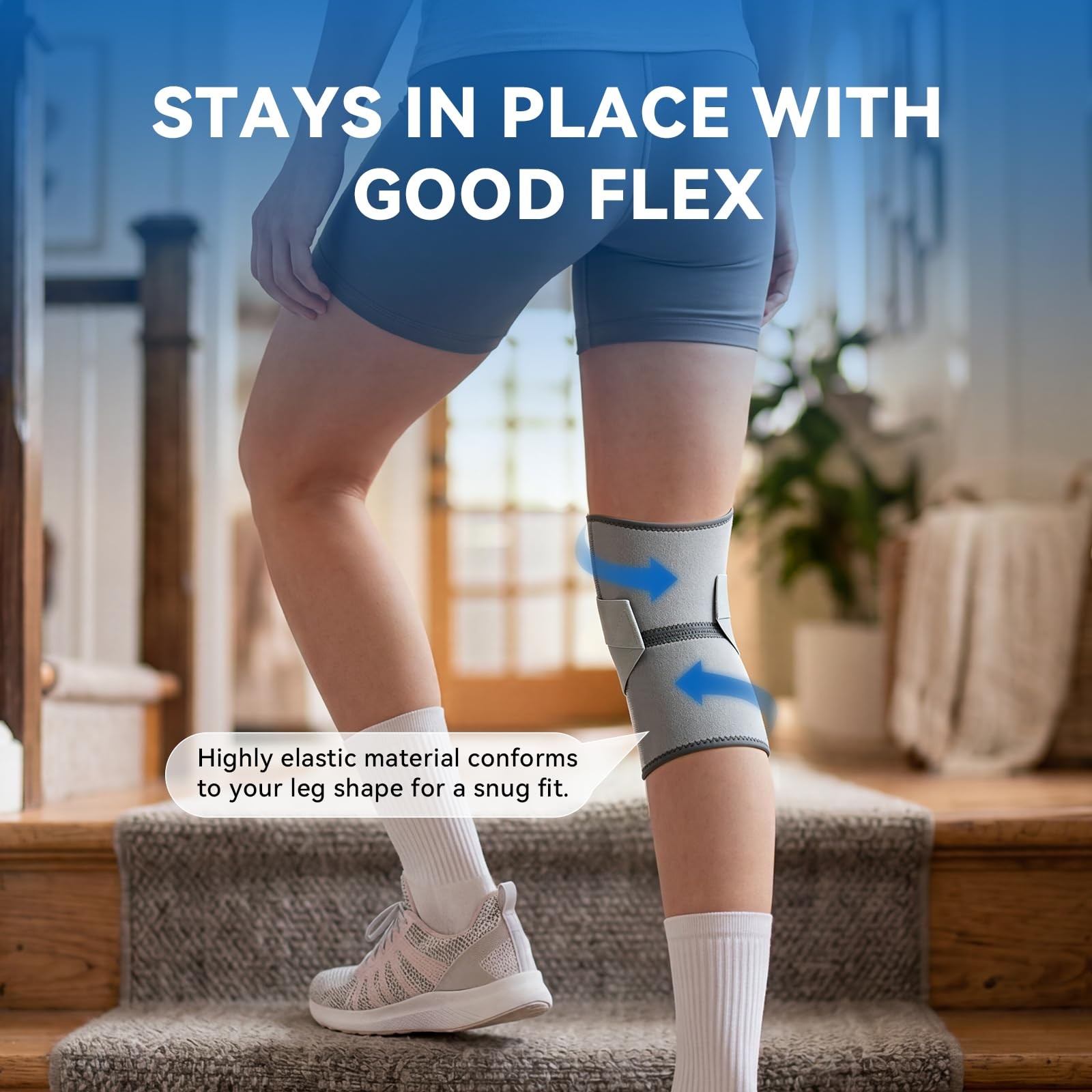 Knee Brace for Women & Men, Knee Brace for Meniscus Tear,Gray,XX-Large