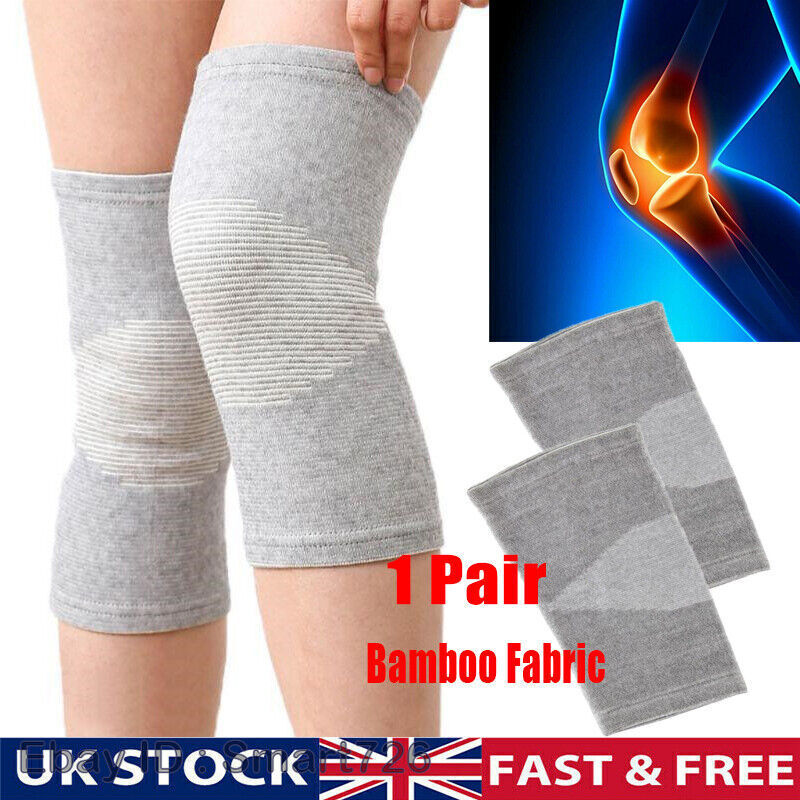 1Pair Knee Support Bamboo Compression Sleeve Arthritis Pain Relief Joint Support