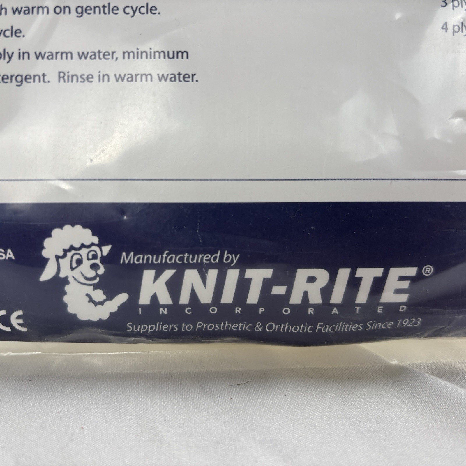 2 NEW – Knit-Rite 100% Virgin Wool Prosthetic Sock 1 Ply 8″ Top 5” Toe x 10 USA