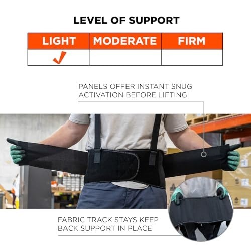 Adjustable 7.5″ Elastic Back Support Belt with Removable Straps – Large Size