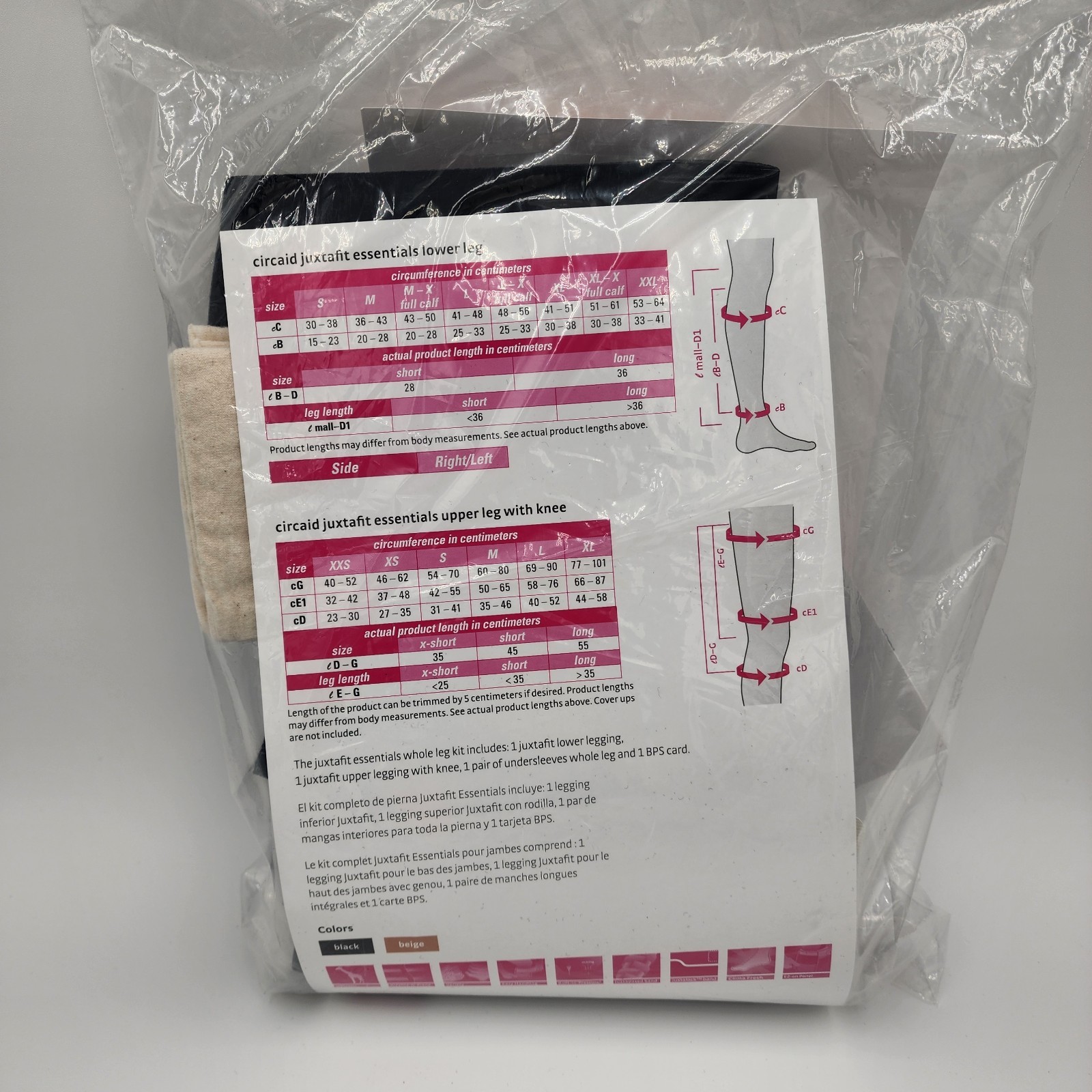 Medi CircAid Short Medium -II reduction kit whole Right leg – C232R523 Black
