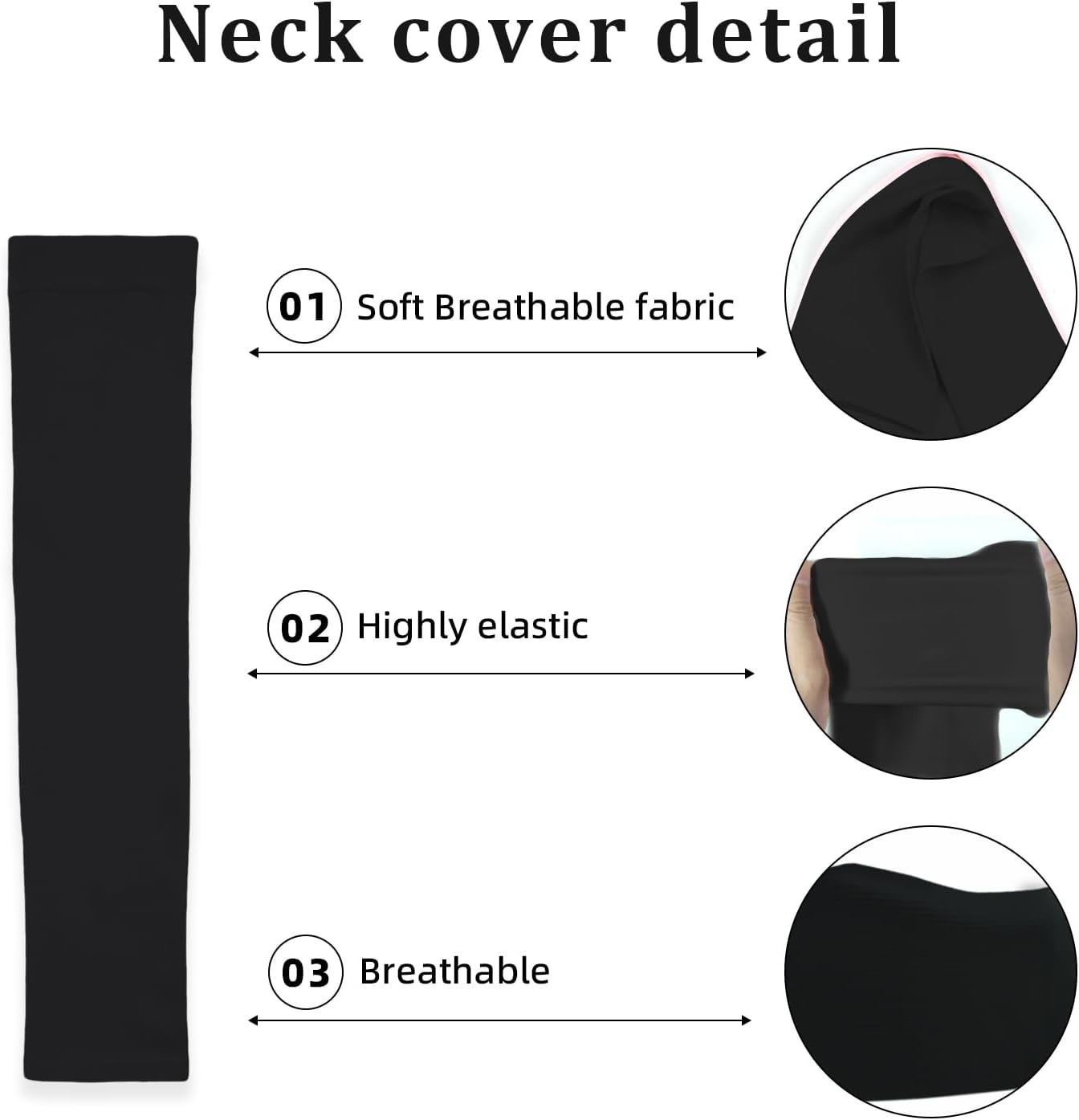 Breathable Black Neck Collar Covers – 4 Soft Protective Sleeves for Comfort