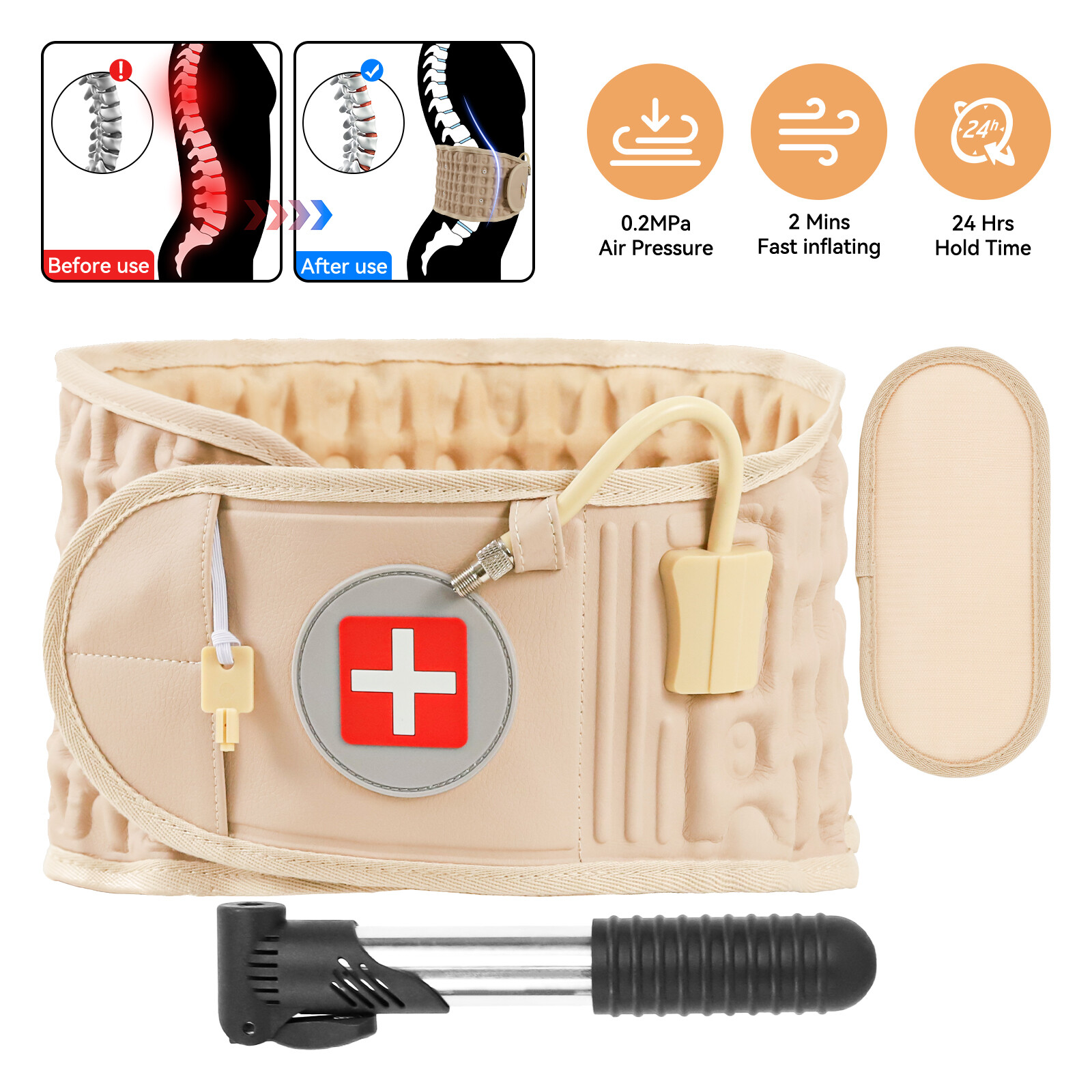 1pcs Durable Decompression Back Belt Lumbar Spinal Support Tool Health Care
