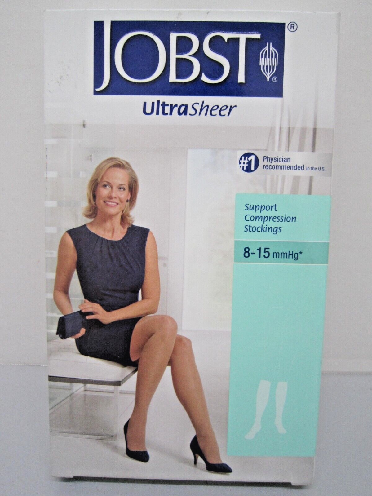 Jobst Womens UltraSheer 8-15 mmHg Compression Knee- Hi Close Toe
