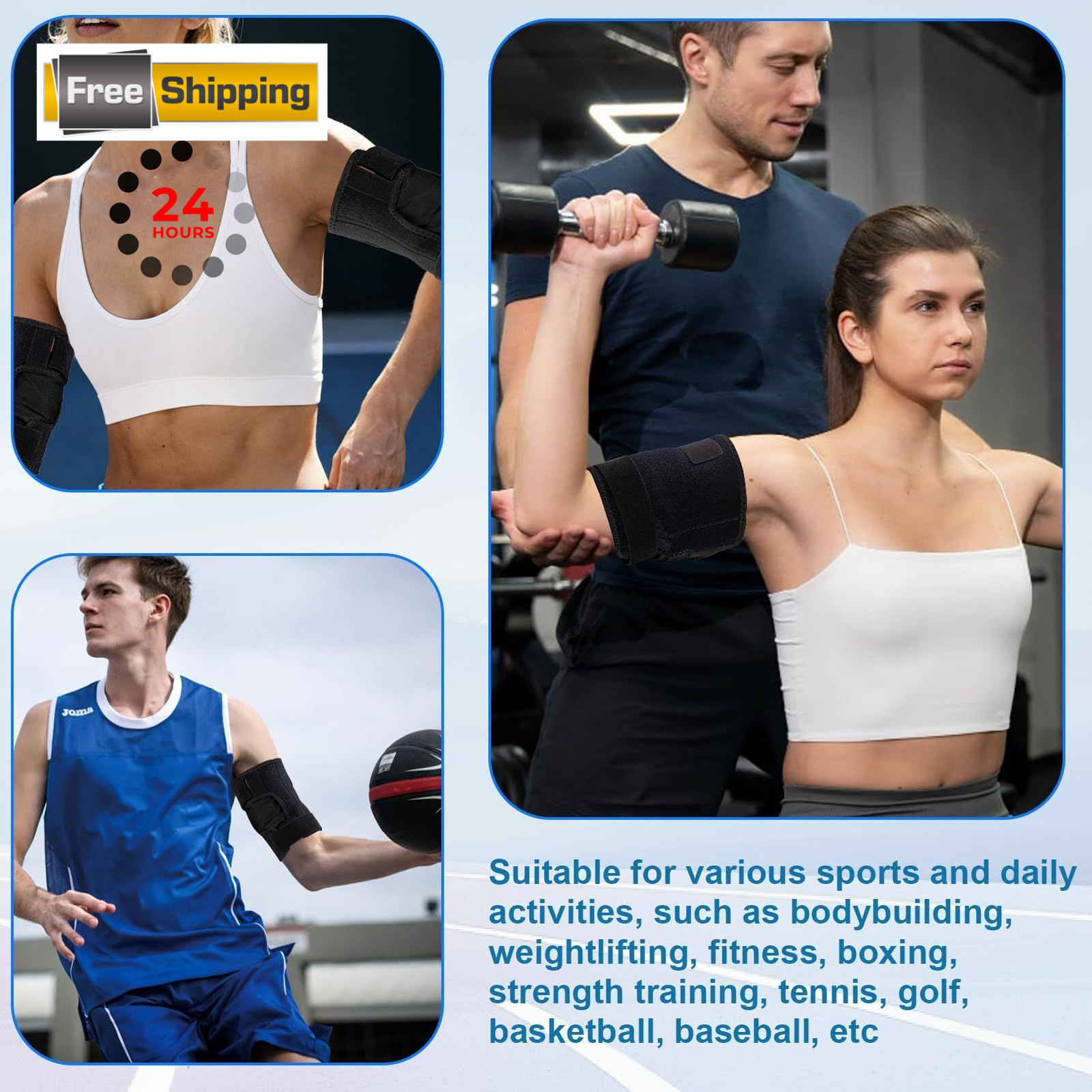 YCYuShen 1 PCS Bicep Tendonitis Brace, Compression Sleeve Small, Black