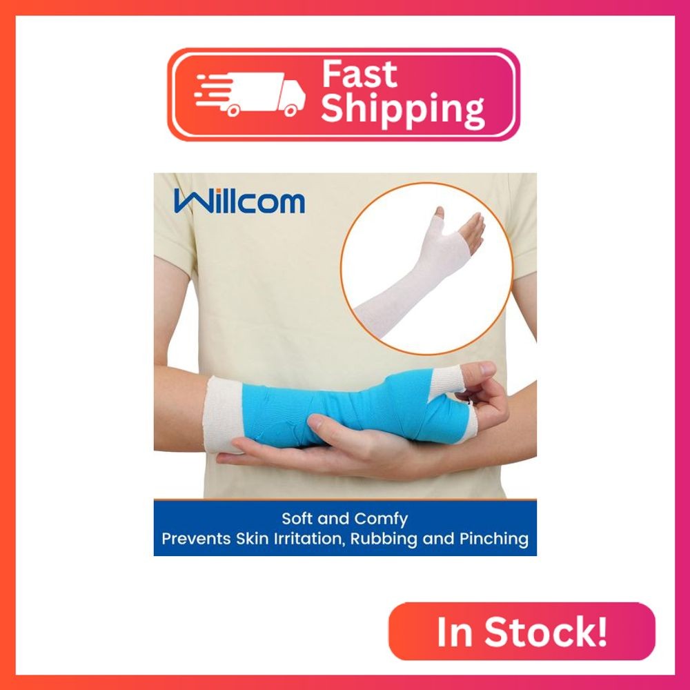 Willcom Hand Socks for Splint (Pack of 10) Wrist and Thumb Spica Wrap Liner,Arm