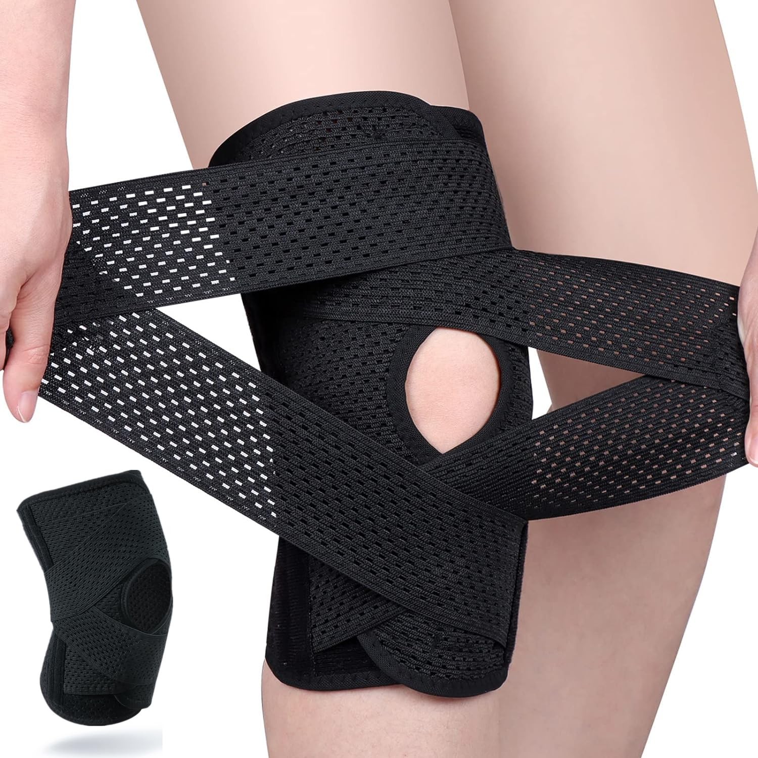 Knee Brace with Side Stabilizers, Professional Knee Compression Support Brace…