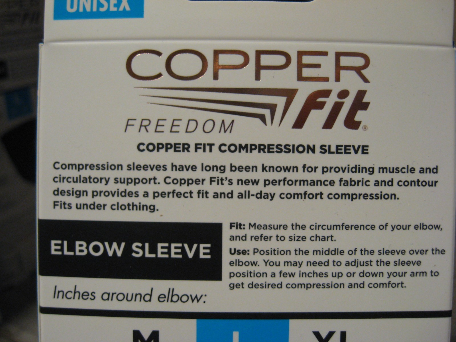 Copper Fit Infused Elbow Sleeve – Compression – Black – Unisex – LRG 10″ to 12″
