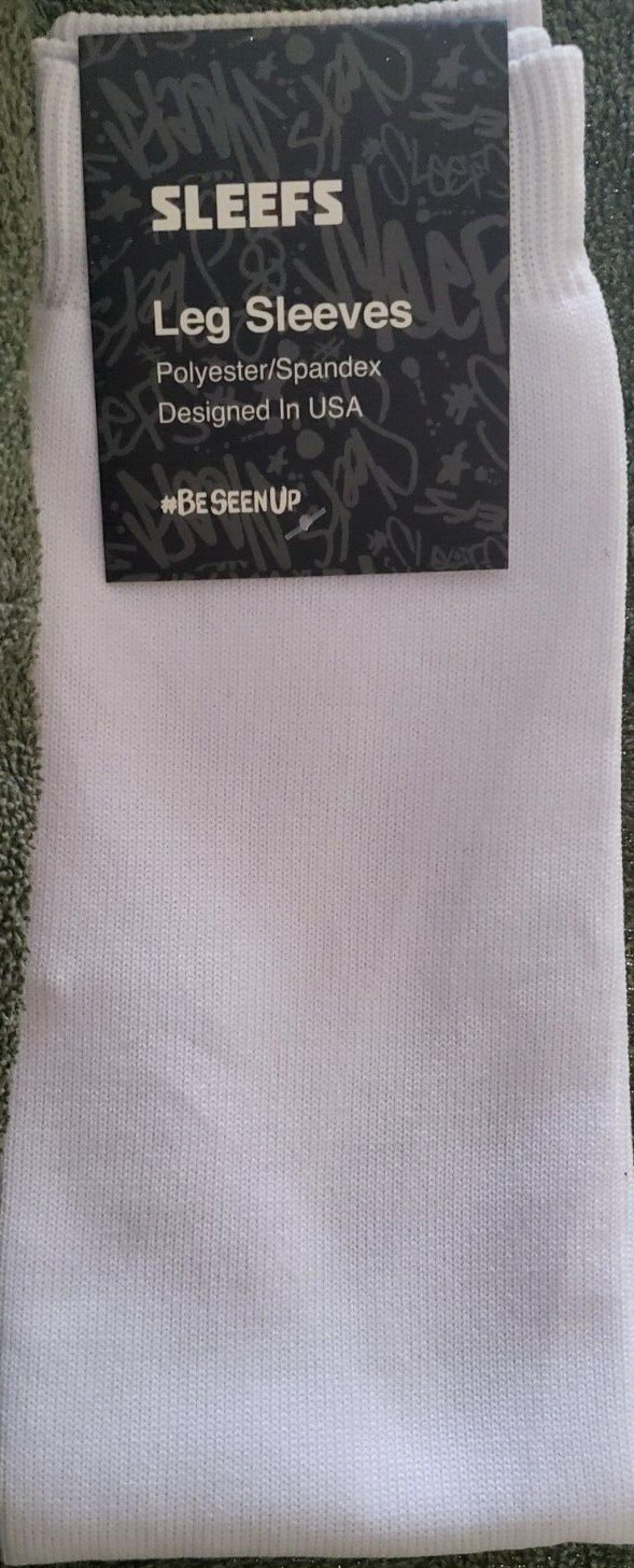 SLEEFS Leg Sleeves Men Women Calf Compression Athletes White NEW FREE SHIPPING