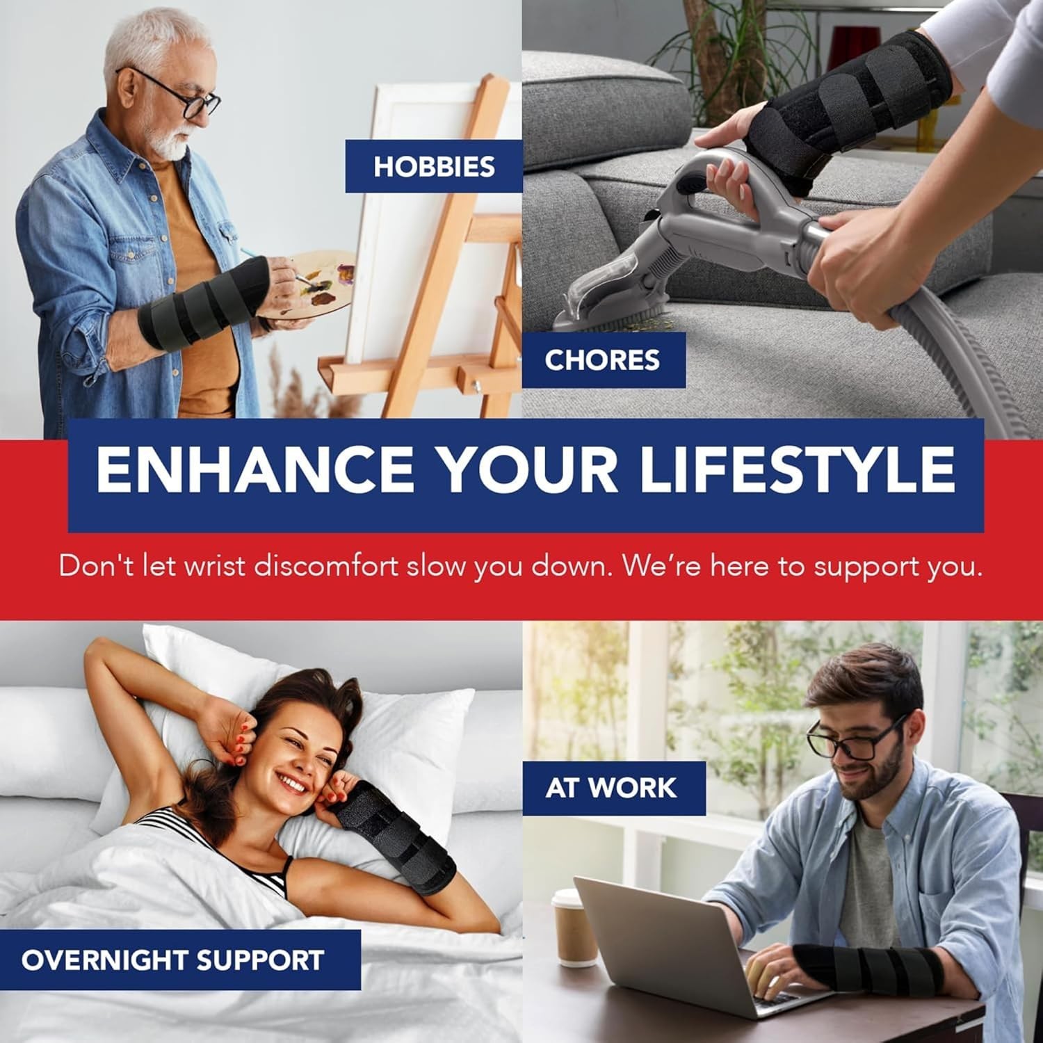 Breathable Adjustable Wrist Wrap for Carpal Tunnel – Includes Medical Handbook