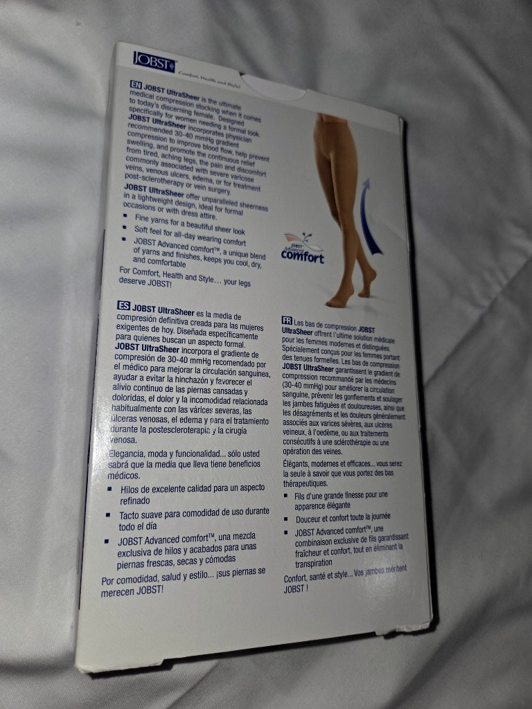 JOBST Ultra Sheer Waist CT 30-40mmHg Suntan M Compression Stockings 121498 J2