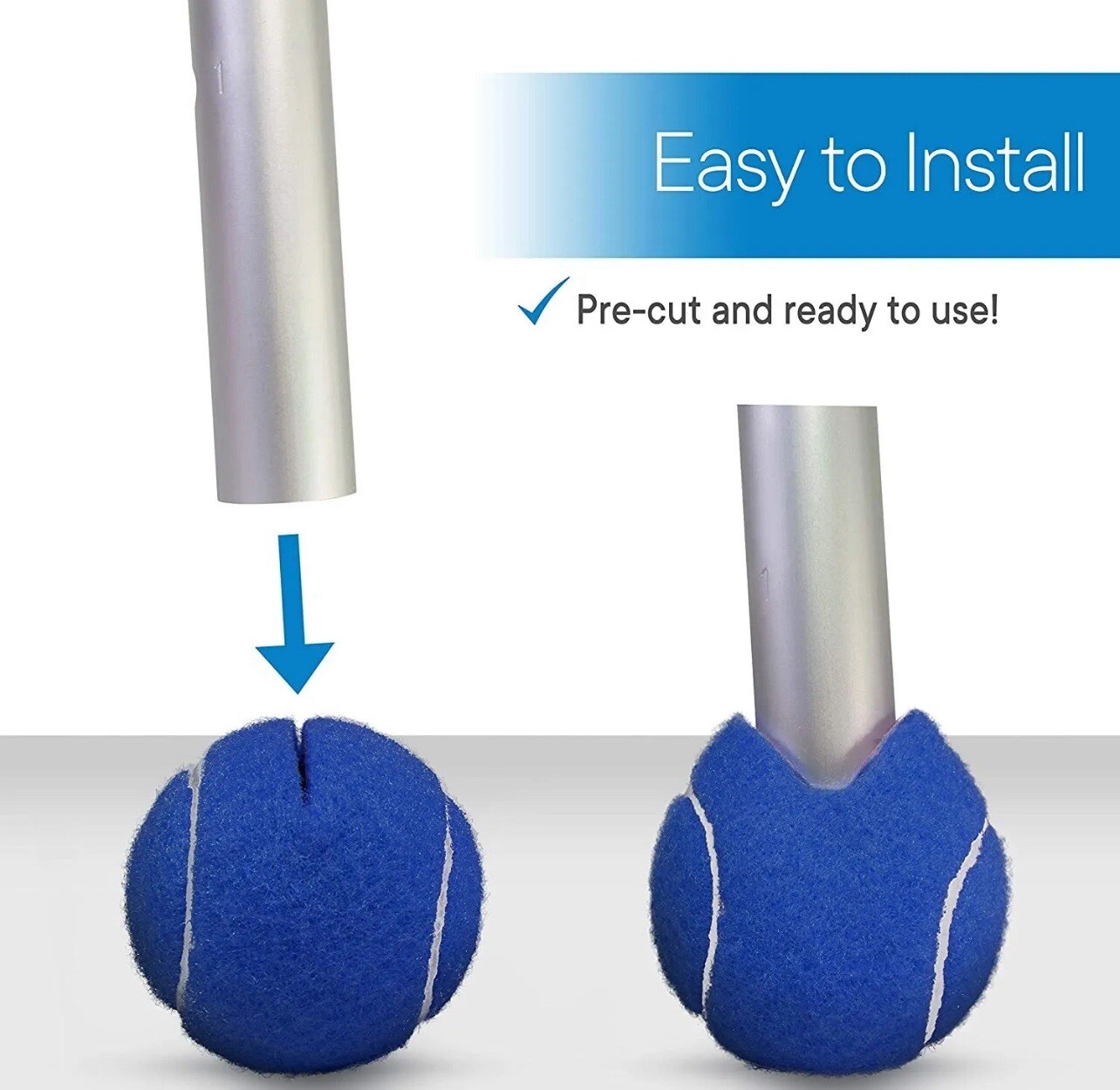 RMS Walker Glide Balls -Set of 4 Balls with Precut Opening for Easy Installation