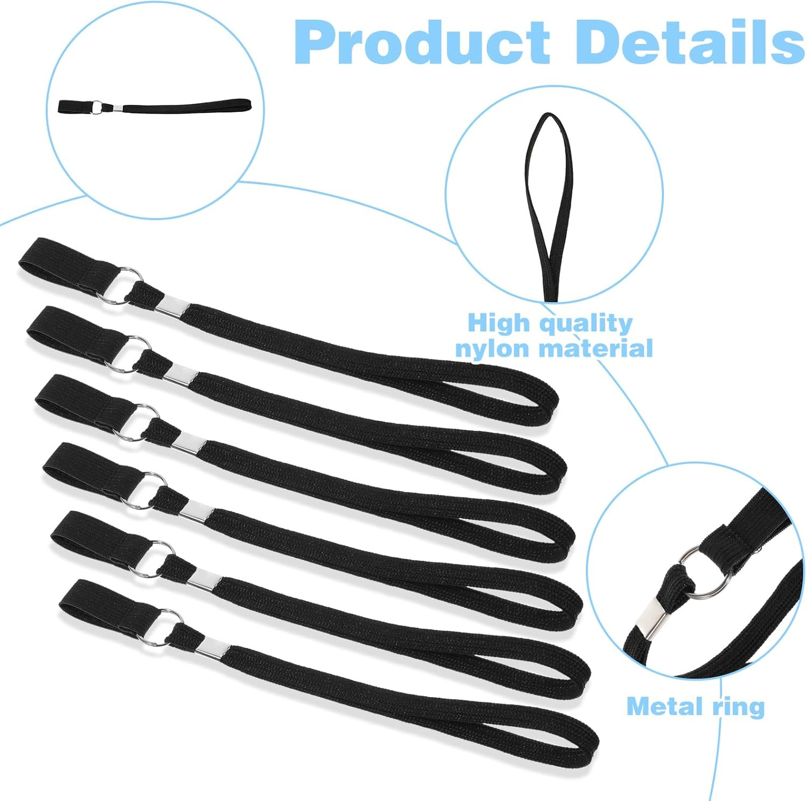 Cane Wrist Strap Replacement Elastic Black Strap for Walking Stick and Trekking