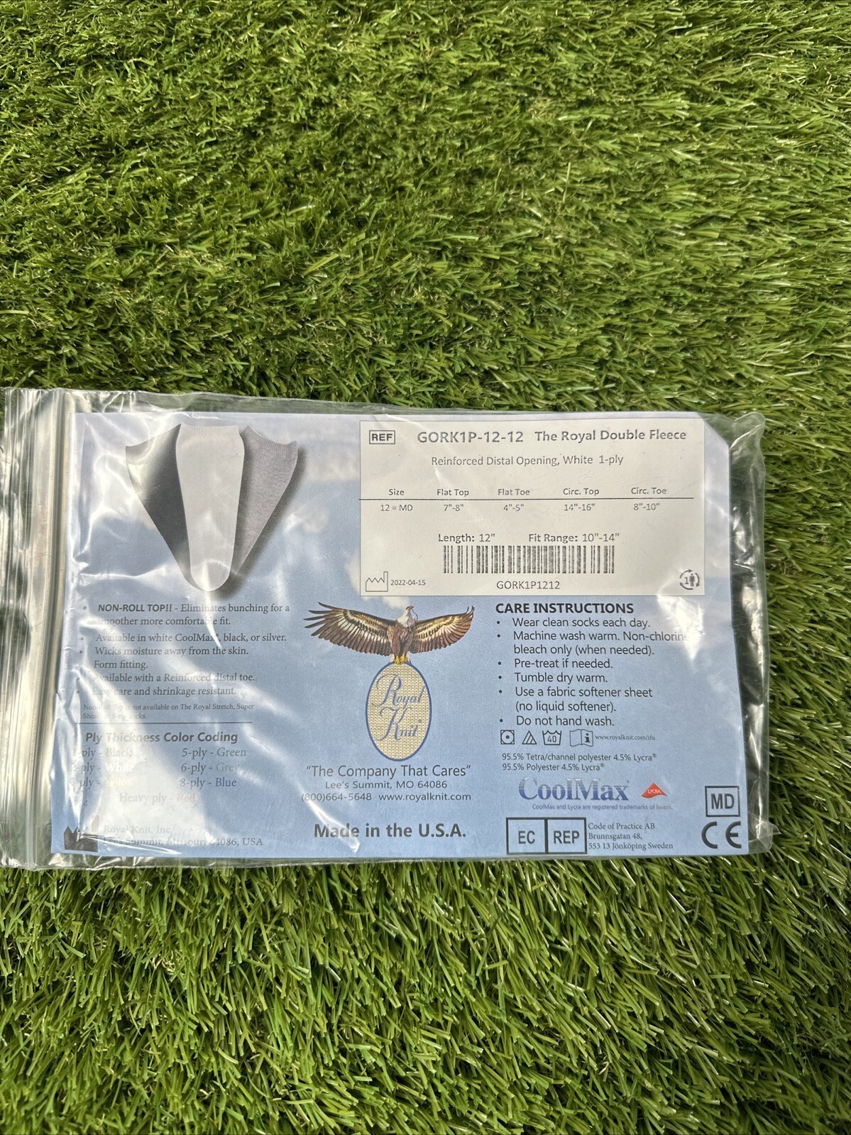 The Royal Double Fleece Prosthetic Sock Sz 12 Med 12” USA GORK1P 12-12 #1 #2