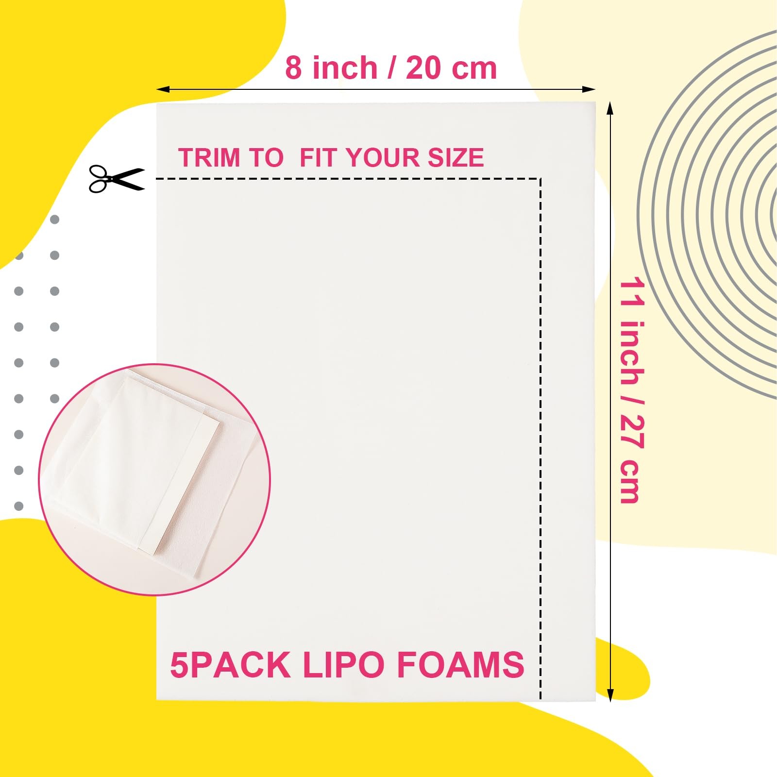 5 Pack Lipo Foam Pads – 8” x 11” Lipo Foam Board Lipo Foams Post Surgery fo…