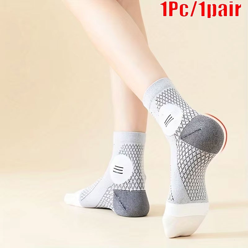 1Pair Adjustable Copper Infused Ankle Support Compression Sleeve for Sports