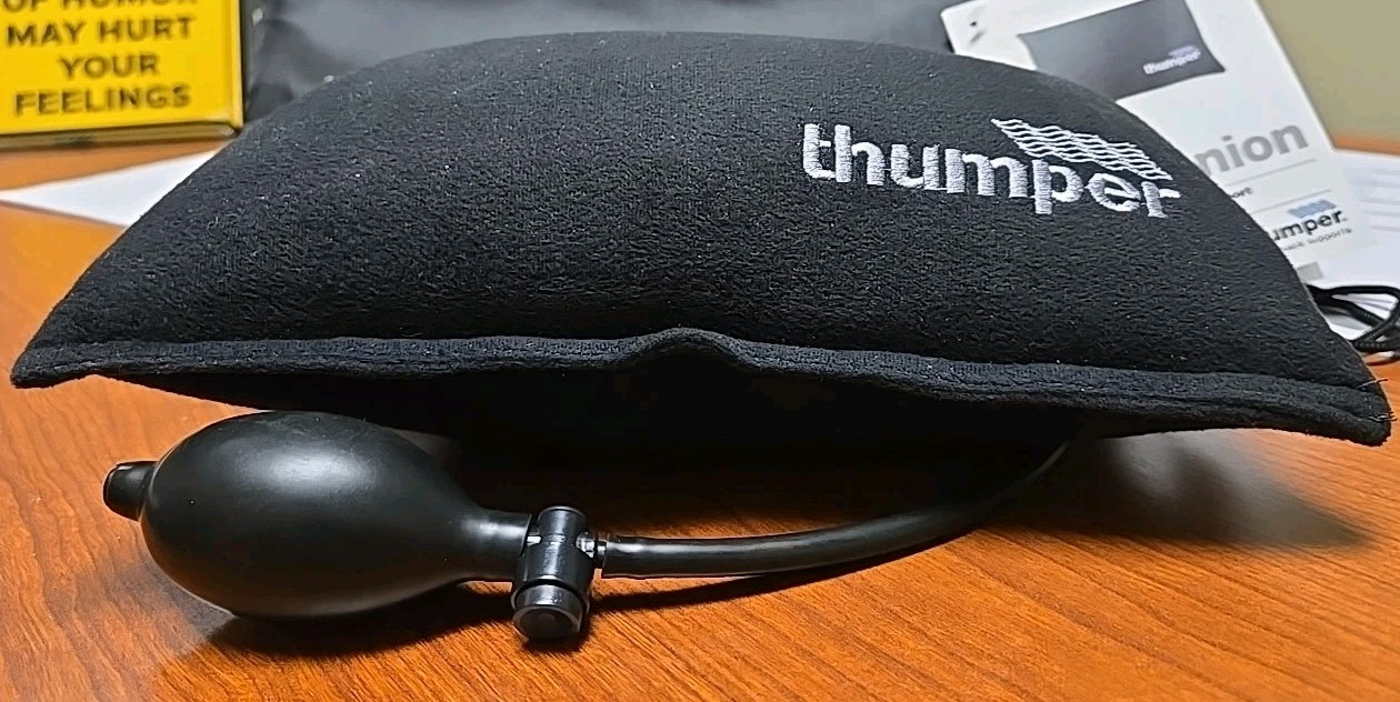 Thumper Companion, Neck And Back Support With Adjustable Air Pump