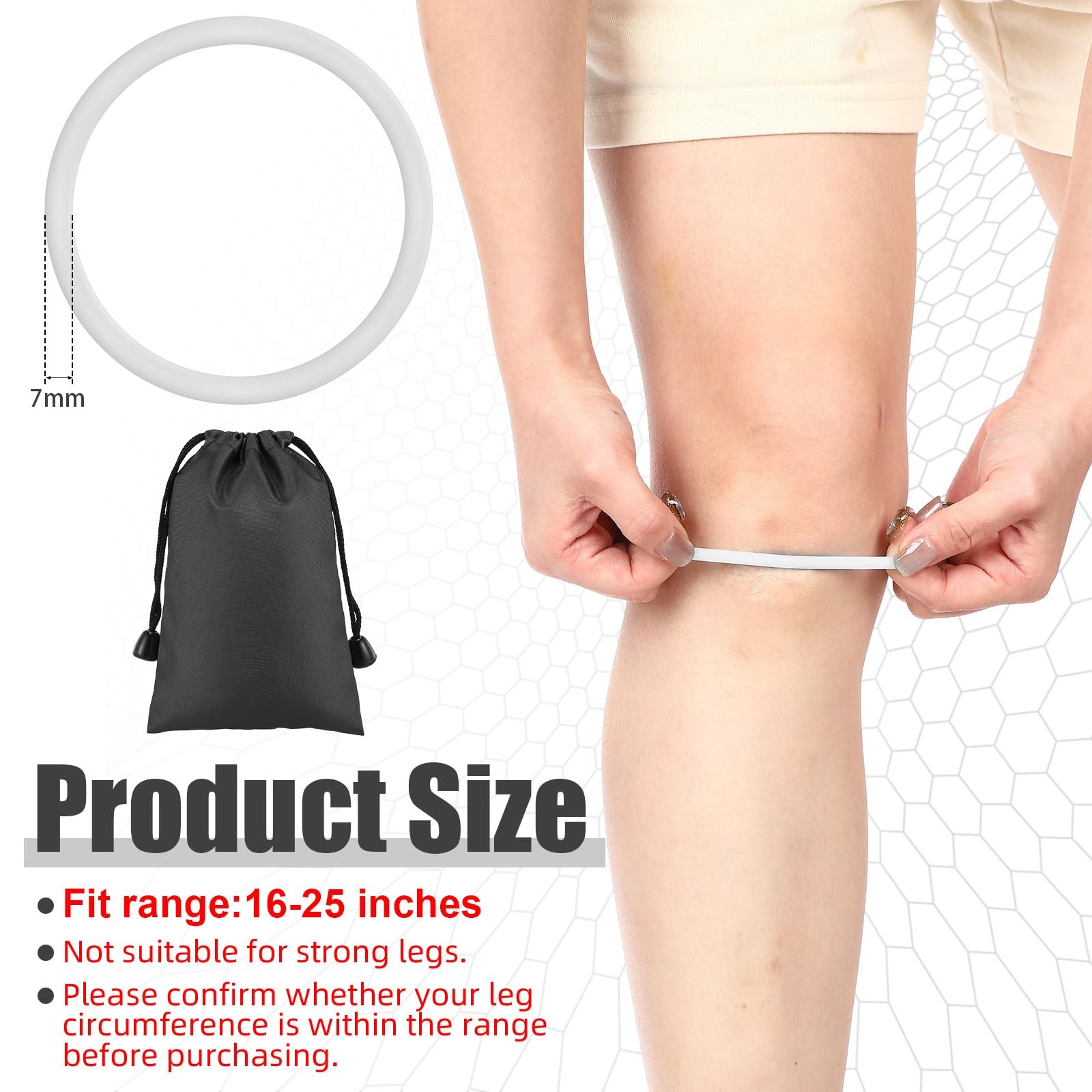 Patella Knee Strap Support 2 White Silicone Brace Pain Running Fitness Basketbal