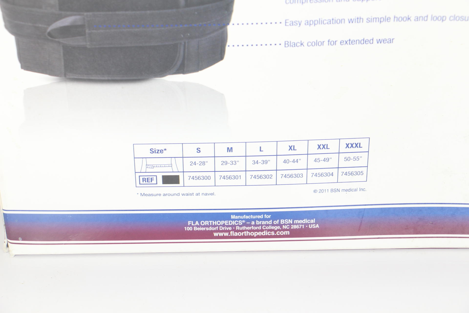 FLA ProLite Lo Plus Lumbar Support MEDIUM BLACK U31A