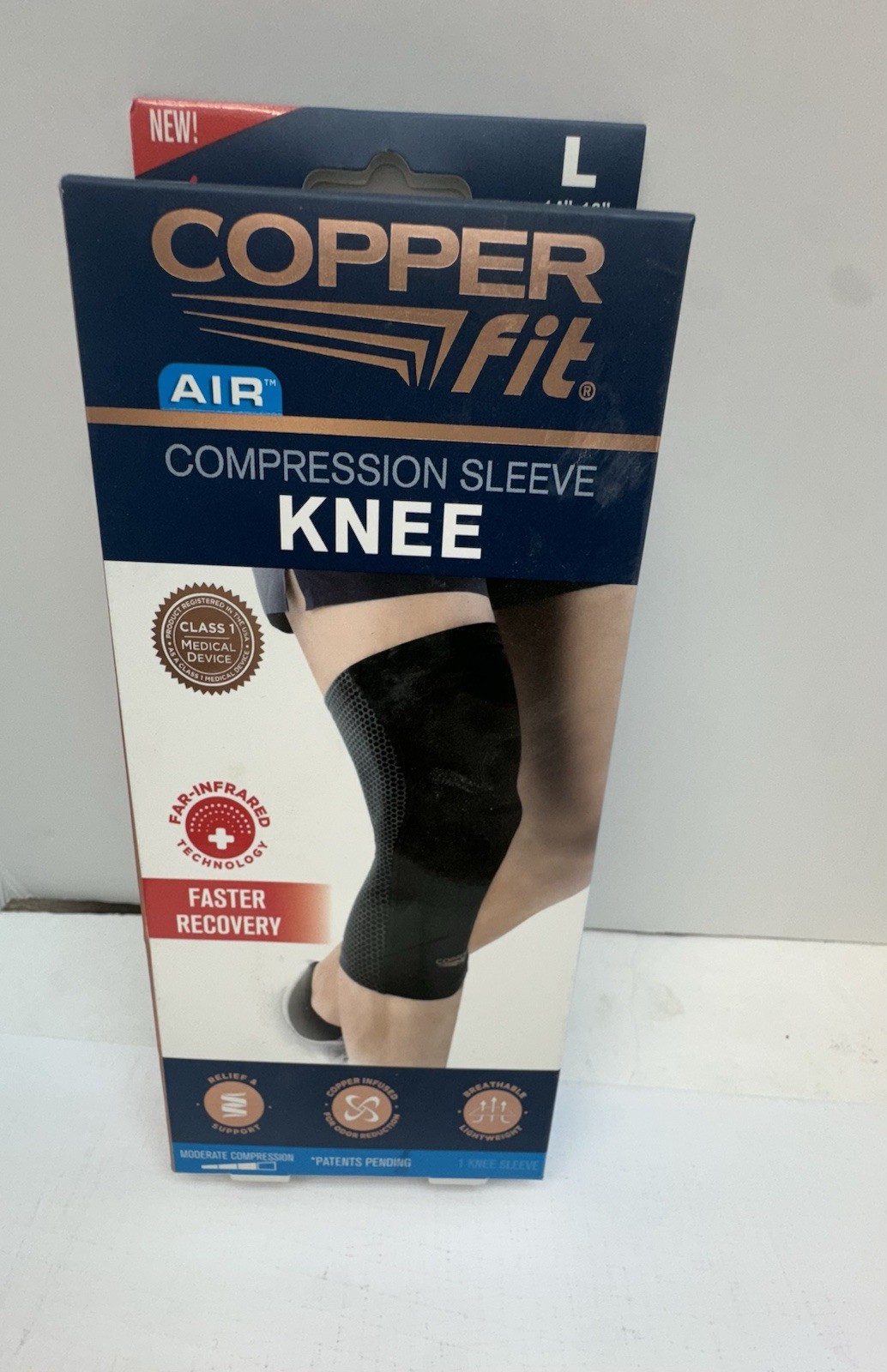Copper fit Air Compression Sleeve KNEE LARGE 14” – 16”